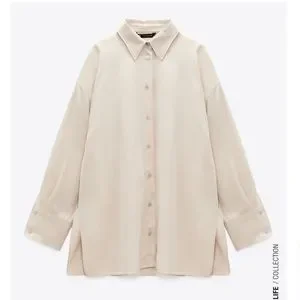 Zara | Tops | Zara Cream Soft Oversized Shirt | Poshmark